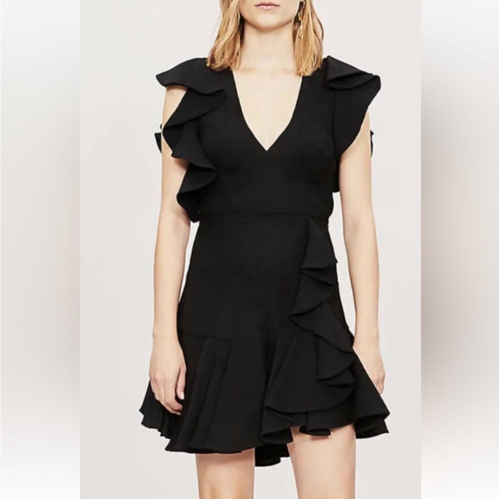 Sandro Elegant Black Mini Dress, US4 - Picture 1 of 13